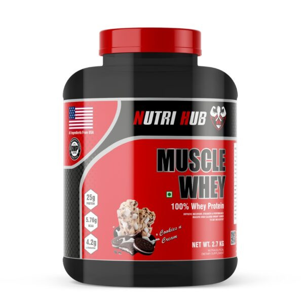 Muscle Whey 100% Whey Protein Cookies Cream Flavour