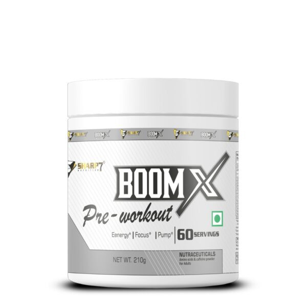 BOOM X Pre-Workout – Energy, Focus & Pump Formula (210 g, 60 Servings)